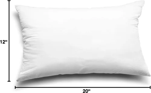 Miniatura 8 de EDOW Juego de 2 almohadas ligeras de poliéster alternativo al plumón, cojín de sofá, relleno de funda, lavable a máquina (blanco, 12 x 20 pulgadas)