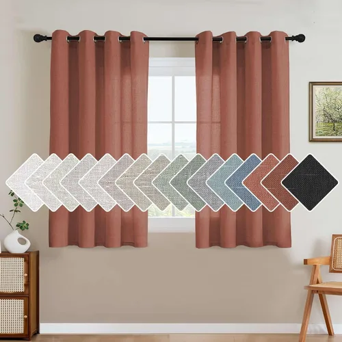 Miniatura 64 de H.VERSAILTEX Elegant - Cortinas texturizadas de lino natural mezclado con eficiencia energética, filtrado de luz, con ojales de níquel