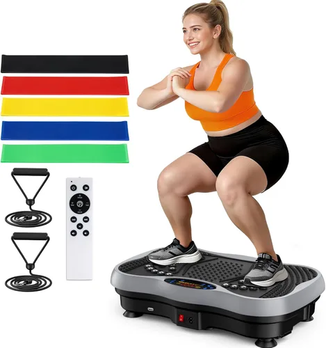 Miniatura 10 de Vibration Plate Exercise Machine, 130 Levels Full Body Workout Vibrating Plate for Lymphatic Drainage Weight Loss, 450 Lbs Capacity Shake Platform