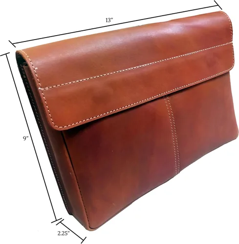 Miniatura 2 de CALYX Carpeta de cuero, organizador de carpetas de archivos de cuero de grano completo, soporte para documentos, cartera de cuero para hombres