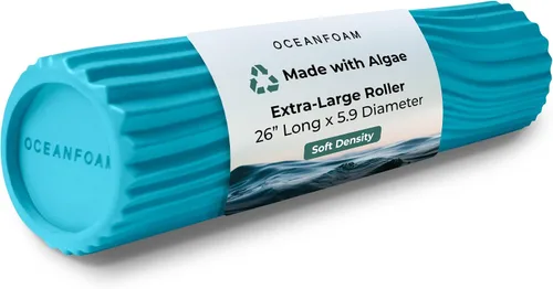Miniatura 11 de Oceanfoam Rodillo de tsunami (natural), rodillo de espuma suave y texturizado para terapia física, dolor de espalda, ejercicio y estiramiento