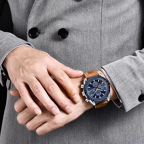Miniatura 5 de BY BENYAR Reloj de pulsera para hombre Tienda analógico relojes para hombre negocios trabajo impermeable cronógrafo para hombre moda minimalista