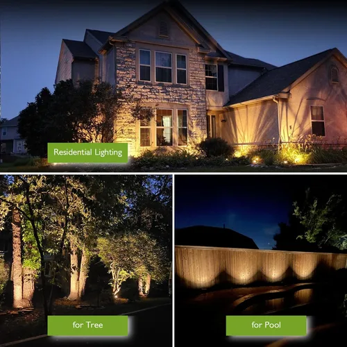 Miniatura 6 de REEGOLD Foco para exteriores blanco cálido de 2700 K, luces LED de 10 W al aire libre para patio, jardín, árbol, 120 V, enchufable, iluminación
