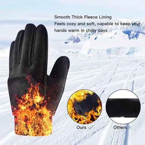 Miniatura 3 de Guantes de invierno para niños, con revestimiento impermeable y cálido, forro polar grueso, antideslizante, para niños y niñas de 3 a 15 años