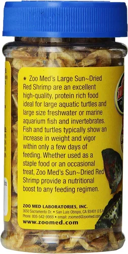 Miniatura 3 de Zoo Med Paquete de 2 camarones rojos grandes secados al sol, 0.5 onzas cada uno, regalo para peces tropicales grandes y tortugas acuáticas