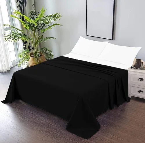 Miniatura 10 de TBM 1PC Solid Flat Sheet Smooth Touch Hotel Quality 100% Egyptian Cotton Perfectly Fit for Oversize and Extra Height Bed Solid 600 Thread Count