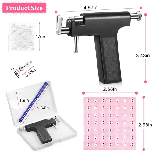 Miniatura 4 de Kit de 158 piezas de piercing de oreja, herramienta desechable para perforación de oreja, herramienta de perforación de oreja para el cuerpo, oreja