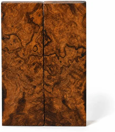 IECAP LLC Bookmatched - Básculas de mango de cuchillo de madera de hierro del desierto (patrón de bola de color burdeos) - Grado A, 1 par - Material