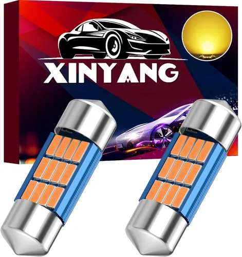 Miniatura 10 de XINYANG 2 piezas Bombilla LED festoon 578 para auto de 41mm 42mm 1.65 pulgadas, bombilla 211-2 extremadamente brillante, 20 chipsets SMD 4014, libre