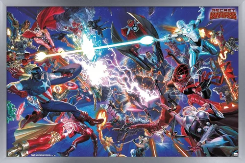 Miniatura 11 de Trends International Marvel Comics Secrets Wars - Póster de pared de batalla de 14.725 x 22.375 pulgadas, versión enmarcada de madera de granero