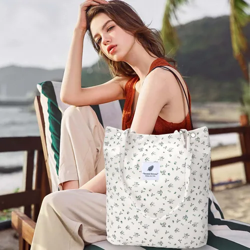 Miniatura 130 de Ayieyill - Bolsa de pana para mujer y niña, con correa de lona para colgar al hombro, bolsa con bolsillo
