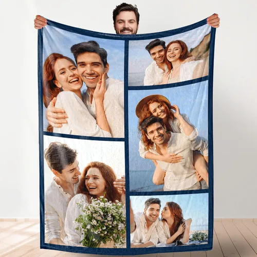 Miniatura 11 de Manta de fotos personalizada para bodas, parejas, fotos para familiares, amigos, regalos personalizados de Navidad y cumpleaños, fabricada