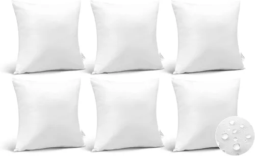 OTOSTAR Juego de 6 cojines impermeables para exteriores, juego de 6 cojines cuadrados resistentes al agua para cama, sofá, cojines decorativos para