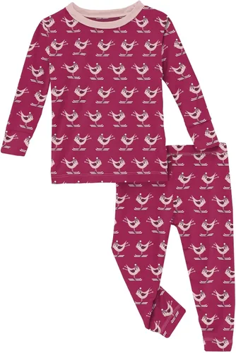 Miniatura 113 de KicKee Pants Conjunto de pijama de manga larga con estampado de piezas