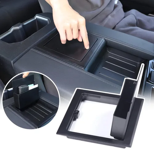 Organizador de consola central de automóvil, reposabrazos oculto, caja de almacenamiento compatible con Toyot@Tundra 2022 2023, reposabrazos de