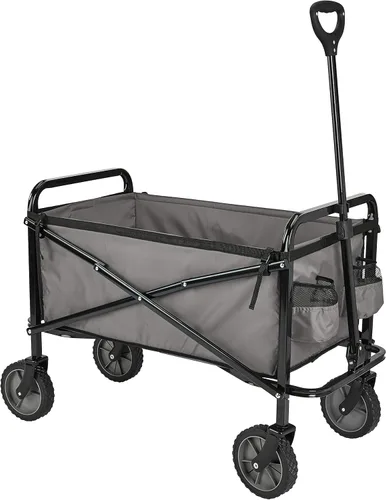 Amazon Basics - Colección de herramientas para el jardín – Carrito plegable para jardín con funda, color gris.