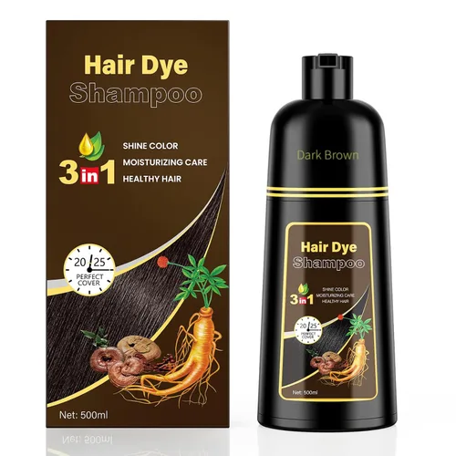 Miniatura 8 de KINGMING Champú de tinte para cabello negro 3 en 1 para cabello gris, champú de color de cabello para mujeres y hombres, cobertura de cabello gris