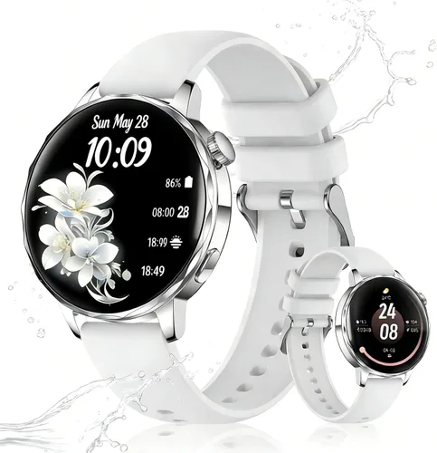 Reloj inteligente para mujer, pantalla táctil HD de 1.27 pulgadas, llamadas Bluetooth, frecuencia cardíaca y seguimiento del sueño, más de 100 modos