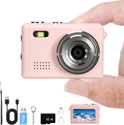 Miniatura 11 de Mini cámara con llavero, FHD 1080p 8MP Mini cámara digital con tarjeta SD de 32 GB, pantalla HD de 0.96 pulgadas, duración de la batería de 100 Negro