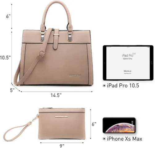Miniatura 4 de Bolso de mano para mujer con solapa, bolso de hombro con correa, bolso de mano con asa superior, bolso tote, bolso satchel, monedero, bolso de Beige