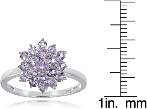 Miniatura 3 de Ice Gems - Anillo de plata de ley con amatista auténtica