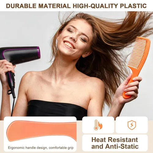 Miniatura 3 de NICEMOVIC Peine para mujer, peine de dientes anchos y cola de rata, herramienta para el cabello, 10 peines para el cabello, herramienta de moldeo