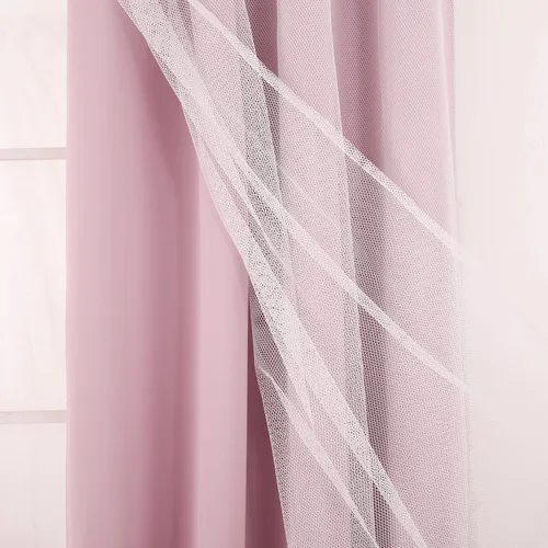 Miniatura 6 de Deconovo Cortinas opacas con ojales en la parte superior para mezclar y combinar con panel de aislamiento térmico, 2 piezas lavanda y 2 cortinas