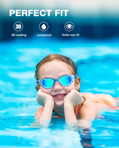 Miniatura 4 de ZIONOR Gafas de Natación para Niños, G1MINI SE Gafas de Natación Antivaho para Niño Niña 6-14 B4 (lente dorada - azulado)