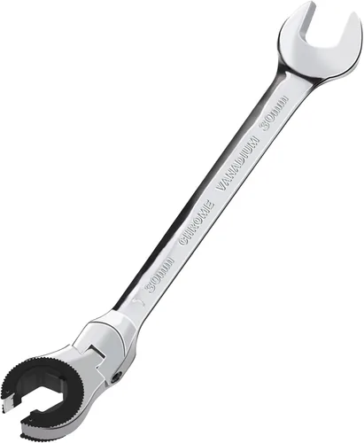 Miniatura 8 de LOSCHEN 1 pieza de 14 mm de llave de trinquete de cabeza flexible abierta, llave de trinquete métrica con 77 dientes, llave de tubo de trinquete
