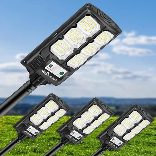 Miniatura 14 de Luces solares para exteriores, 5000LM -6500K, luz solar IP66 impermeable para exteriores con sensor de movimiento y atardecer a amanecer, luz solar