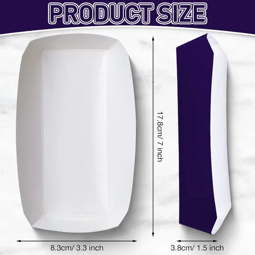 Miniatura 2 de Potchen Paquete de 200 bandejas de papel para perros calientes, desechables de 2 libras, botes de comida de papel resistente, resistentes a