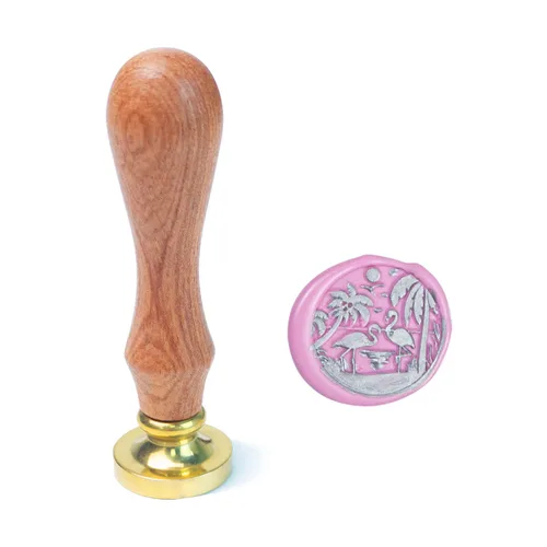 Miniatura 15 de Juego de sellos de cera de animales con 7 cabezas de latón extraíbles y 1 mango de madera, sello de cera retro para gatos, pájaros, mariposa, abeja