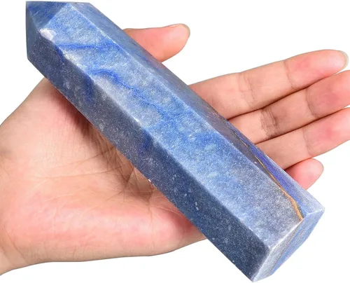Miniatura 47 de AMOYSTONE Obelisco de Piedra de Sangre Africana Varita de Cristal Curativo Grande Torre Columna Facetada de 6 Lados Reiki Chakra Meditación Terapia