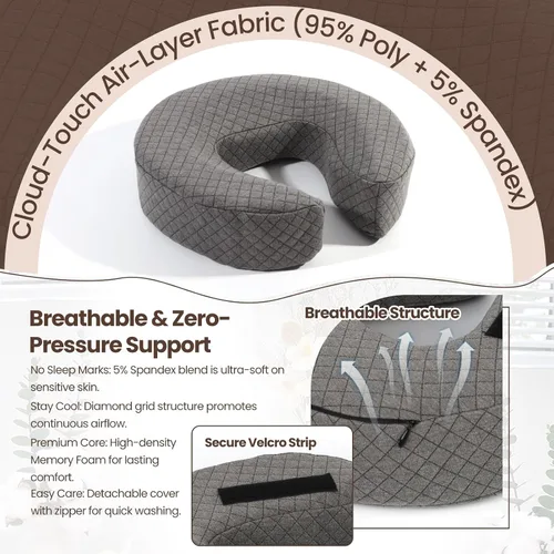 Miniatura 4 de Almohada facial para equipo de recuperación de vitrectomía – Reposacabezas de masaje de acero resistente para cama – Cuna facial totalmente