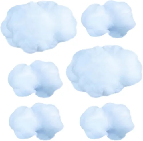 Jetec 6 Pieces Artificial Cloud Props Imitation 3D Cloud Shape Hanging Decorations Room DIY Decorative Hanging Ornament for Wedding Party Stage Show