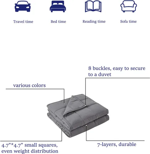 Miniatura 5 de BB BLINBLIN Manta pesada para adultos, calma y sueño, material suave y cómodo de primera calidad y cuentas de vidrio