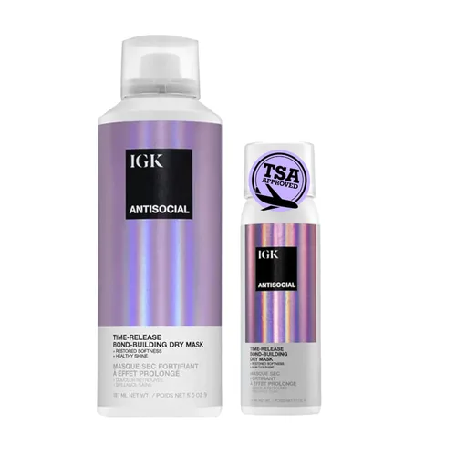 Miniatura 10 de IGK Antisocial Bond-Building Mascarilla para Cabello Seco, mascarilla nocturna para cabello seco y dañado, revitaliza el cabello sano, tratamiento