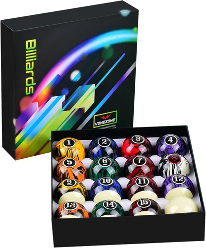 Miniatura 2 de Billiard Balls Complete 16 Ball Set, Pool Balls Billiard Set 2-1/4" Regulation Size,New Upgrade Billiards Professional Pool Table Balls Marble Swirl