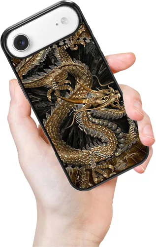 Miniatura 2 de Funda para iPhone Air - Funda de teléfono con patrón de dragón dorado chino - Funda de TPU con protección de absorción de impactos