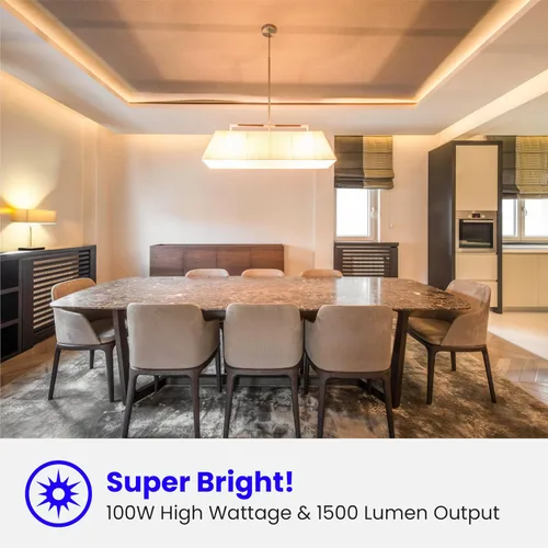 Miniatura 8 de Feit Electric Bombillas LED A19, equivalente a 100 W, no regulables, 1500 lúmenes, base estándar E26, blanco suave de 2700 K, 80 CRI, vida útil