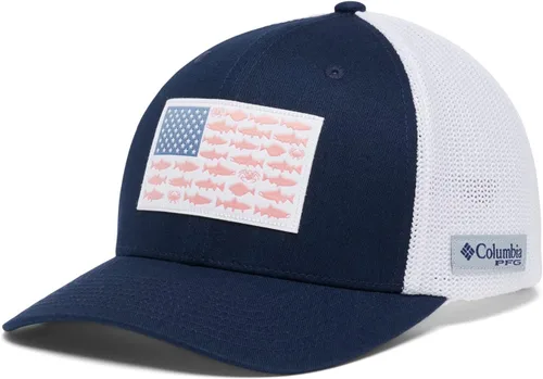 Miniatura 1063 de Columbia - Gorra de malla con bandera con árboles unisex para adultos, corona alta