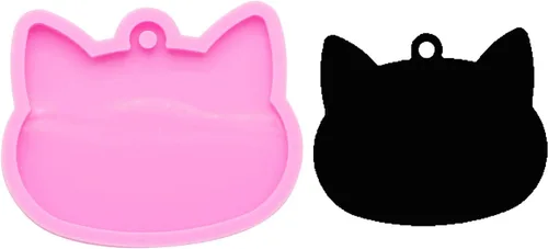 Miniatura 5 de Angel Wings Molde de silicona brillante y encantador estilo gato, etiqueta para mascotas, mini molde de silicona para etiqueta de gato, llavero