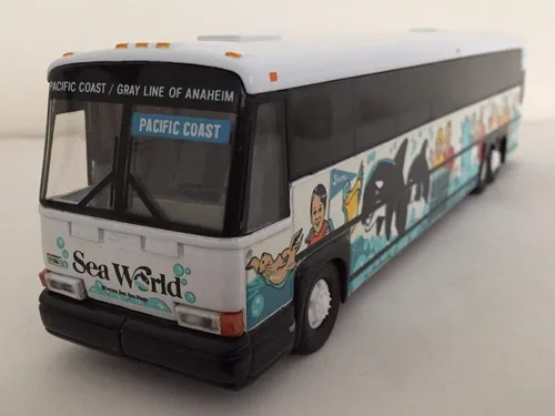 Corgi MCI Gray Line of Anheim Pacific Coast-San Diego, CA Seaworld Modelo de autobús fundido a troquel 1:50 Escala-Nuevo en la caja!