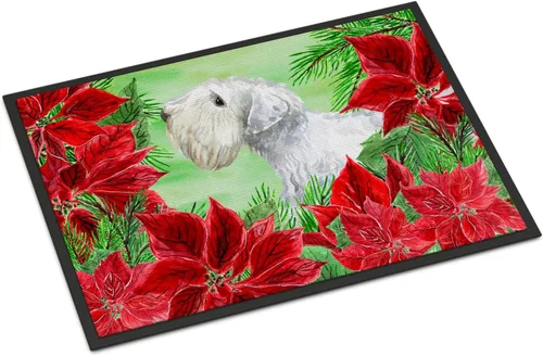 Miniatura 42 de Caroline's Treasures CK1311MAT Cavalier Spaniel Poinsettas - Felpudo de 18 x 27 pulgadas, tapete para puerta delantera, interior y exterior