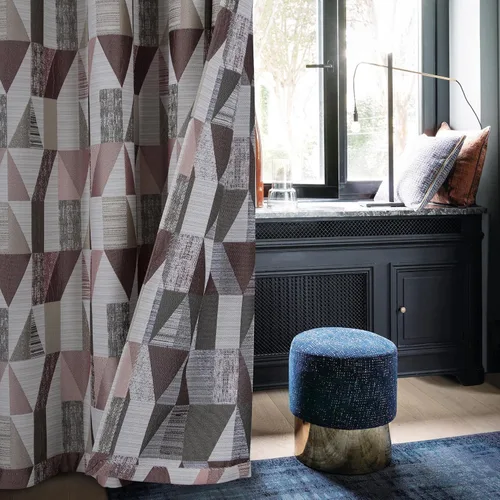 Miniatura 5 de always4u Cortinas geométricas de jacquard con textura de lino sintético, 2 paneles de 84 pulgadas para sala de estar, dormitorio, 54 x 84 pulgadas