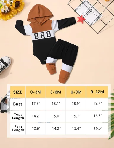Miniatura 6 de Ropa de bebé niño de manga larga, sudadera con capucha con estampado de letras + pantalones de retazos, 2 piezas, trajes de otoño e invierno