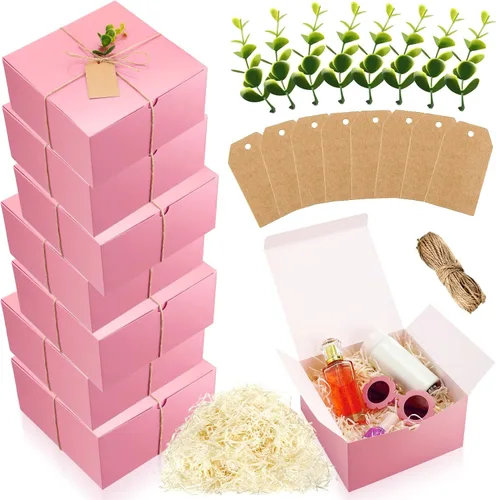 Miniatura 11 de Crtiin Juego de 8 Cajas de Regalo de 8 x 8 x 4 Pulgadas de Papel Blanco para Propuesta de Dama de Honor con Tapas para Regalos Boda Despedida