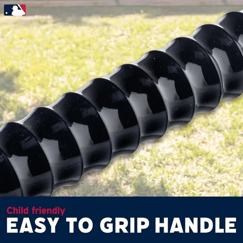 Miniatura 5 de Franklin Sports Juego de bate de béisbol de plástico para niños + pelotas – Juego de bate y pelota de juguete MLB Slammin' para niños – Bate