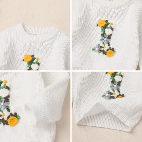 Miniatura 41 de Suéter de primer cumpleaños para bebés y niñas de un año de edad, sesión de fotos, otoño e invierno
