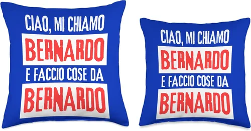 Miniatura 3 de Bernardo Idea Regalo Personalizzata con Nome Ciao Sono Faccio Cose Da Bernardo Personalizzato - Almohada personalizada, 16 x 16 pulgadas, multicolor